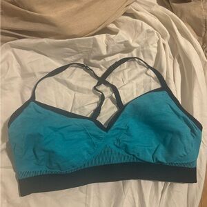 Lululemon Hold Your Om Bra II in Heathered Peacock Blue, size 10